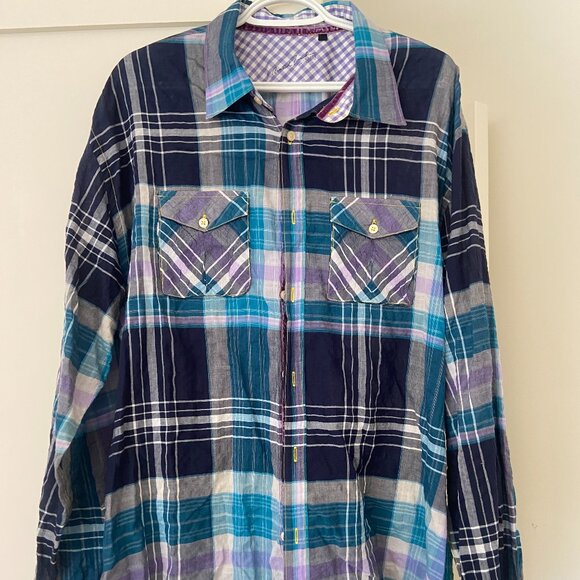 Arnold Zimberg Checked Button Down Shirt - Picture 1 of 5